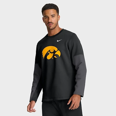 Men's Nike Black Iowa Hawkeyes 2025 Sideline Coach Therma-FIT Long Sleeve T-Shirt