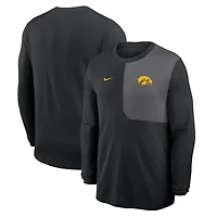 Men's Nike Black Iowa Hawkeyes 2025 Sideline Coach UV Dri-FIT Long Sleeve Shirt
