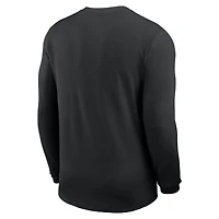 Maillot Nike noir à manches longues Iowa Hawkeyes 2025 Sideline Coach UV Dri-FIT pour homme