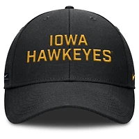 Casquette ajustable Nike Iowa Hawkeyes 2025 Sideline Rise noire pour homme