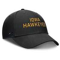 Casquette ajustable Nike Iowa Hawkeyes 2025 Sideline Rise noire pour homme