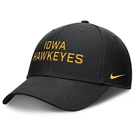 Men's Nike Black Iowa Hawkeyes 2025 Sideline Rise Practice Adjustable Hat