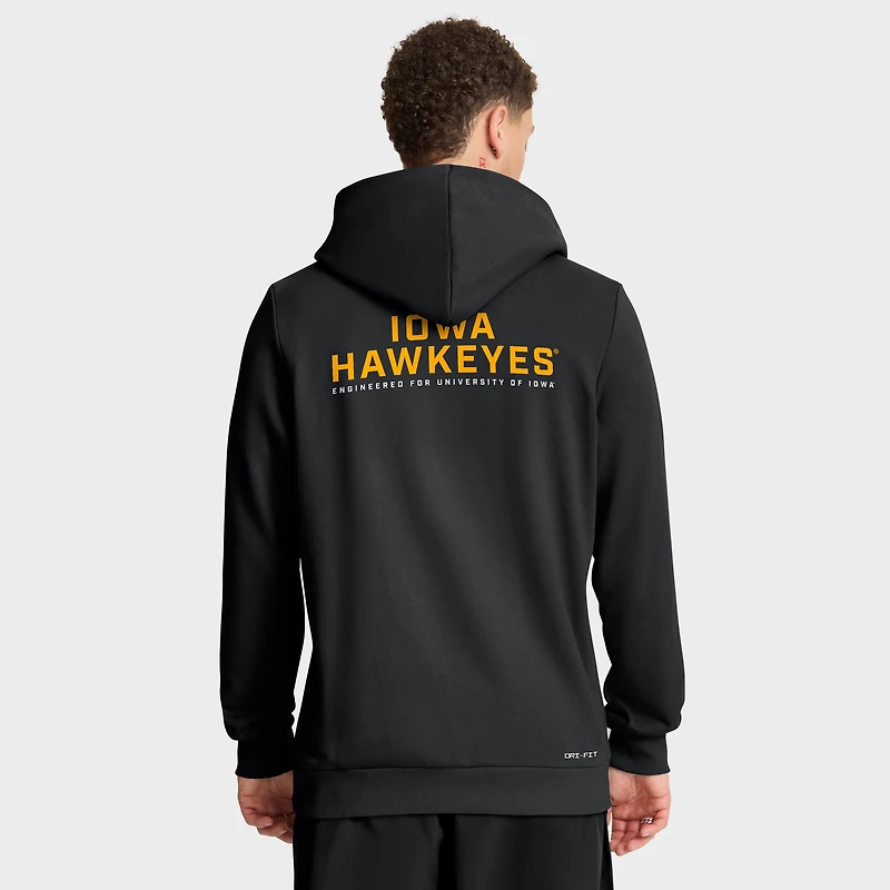 Men's Nike Black Iowa Hawkeyes 2025 Sideline Standard Issue Dri-FIT Full-Zip Hoodie