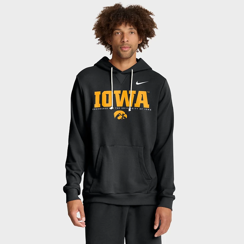 Men's Nike Black Iowa Hawkeyes 2025 Sideline Standard Issue Dri-FIT Hoodie