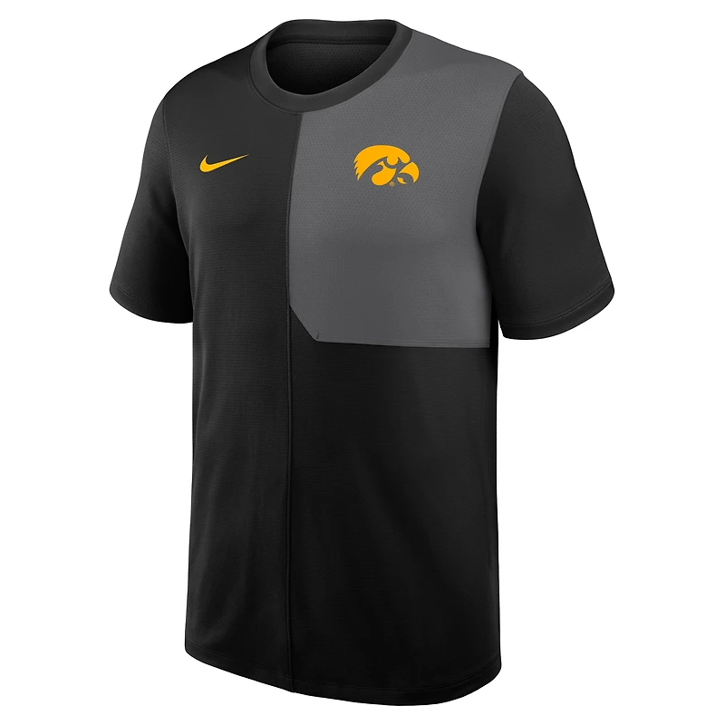 Maillot d'entraîneur Nike noir Iowa Hawkeyes 2025 Sideline UV Dri-FIT pour homme