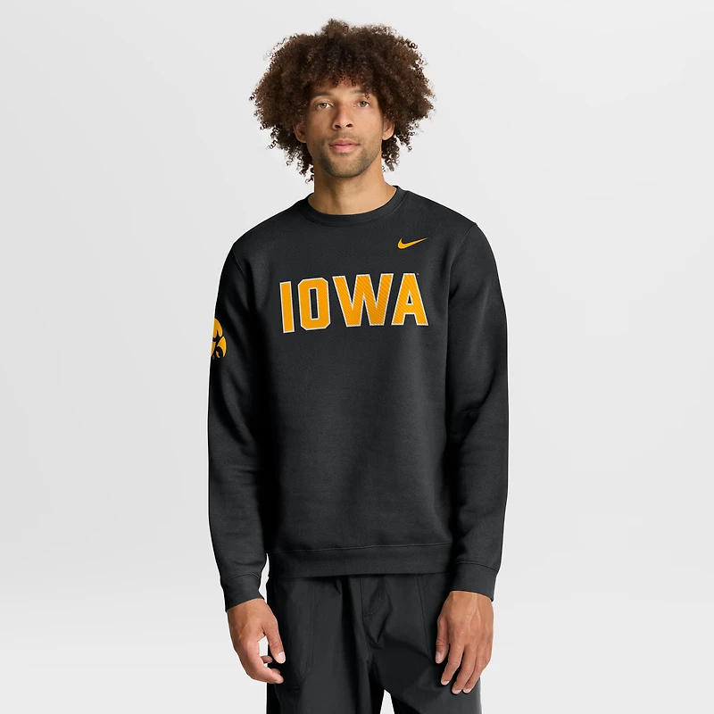 Men's Nike Black Iowa Hawkeyes 2026 Sideline Club Sweatshirt