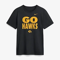 Men's Nike Black Iowa Hawkeyes 2026 Sideline Dri-FIT Slogan T-Shirt