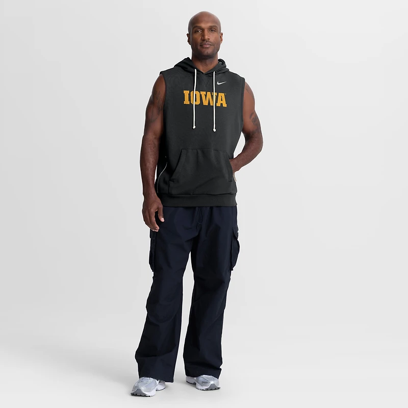 Men's Nike  Black Iowa Hawkeyes 2026 Sideline Sleeveless Dri-FIT Hoodie
