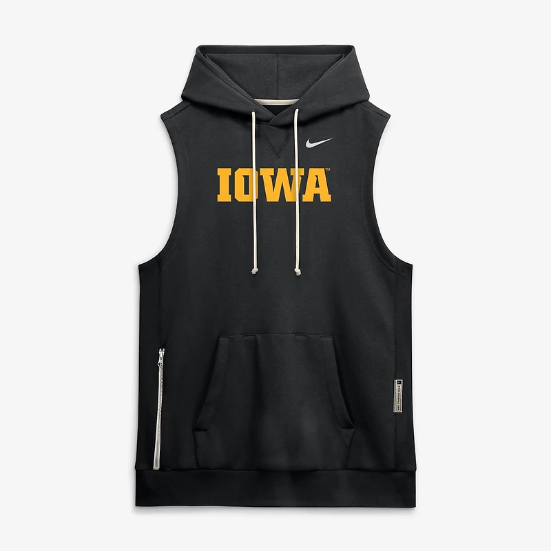 Men's Nike  Black Iowa Hawkeyes 2026 Sideline Sleeveless Dri-FIT Hoodie