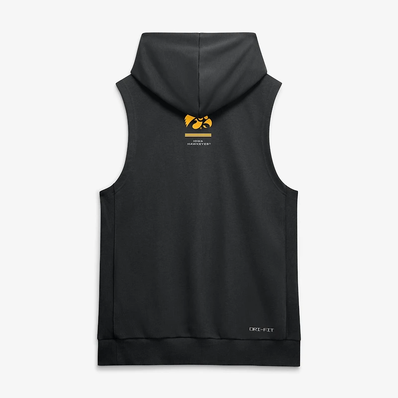 Sweat à capuche sans manches Nike Iowa Hawkeyes 2026 Sideline Dri-FIT noir pour homme