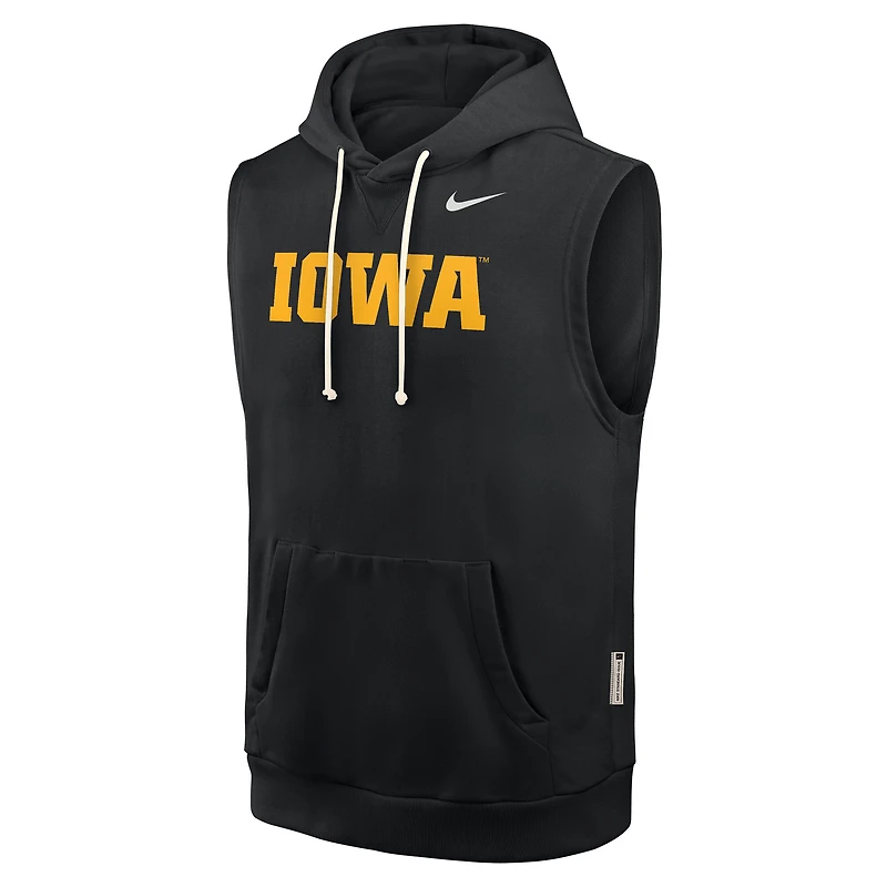 Men's Nike  Black Iowa Hawkeyes 2026 Sideline Sleeveless Dri-FIT Hoodie