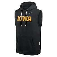 Men's Nike  Black Iowa Hawkeyes 2026 Sideline Sleeveless Dri-FIT Hoodie