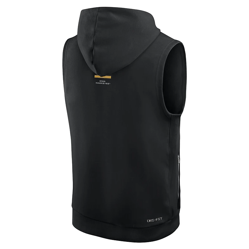 Men's Nike  Black Iowa Hawkeyes 2026 Sideline Sleeveless Dri-FIT Hoodie