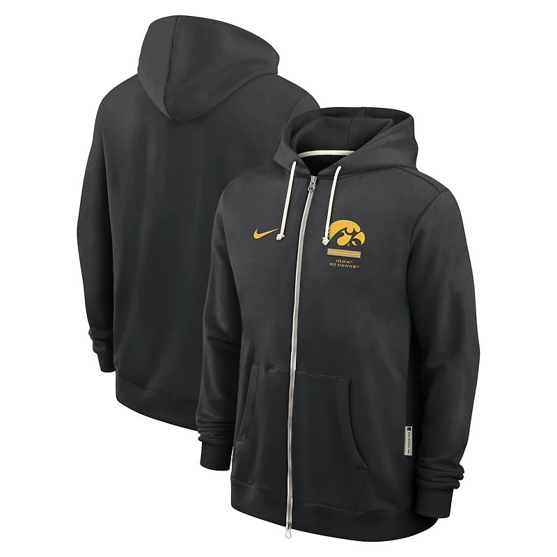 Men's Nike  Black Iowa Hawkeyes 2026 Sideline Standard Issue Dri-FIT Full-Zip Hoodie