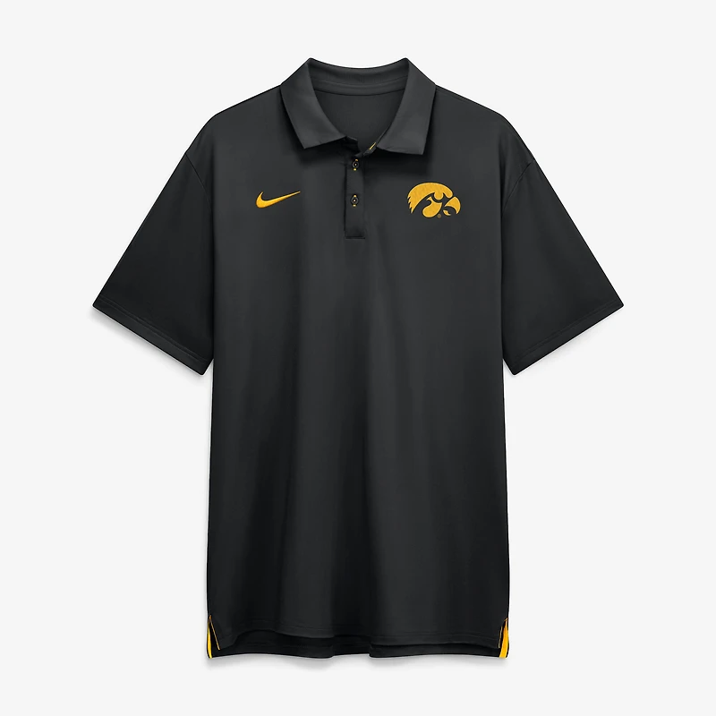Polo Nike Dri-FIT noir pour homme Iowa Hawkeyes 2026 Sideline Tour