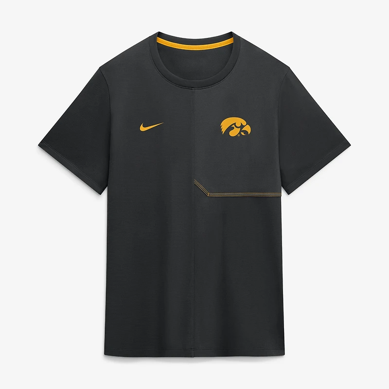 Men's Nike Black Iowa Hawkeyes 2026 Sideline UV Dri-FIT Coaches Shirt