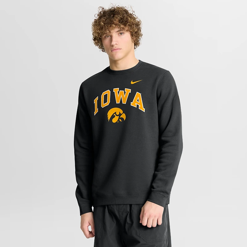 Men's Nike Black Iowa Hawkeyes Arch Pullover Sweatshirt