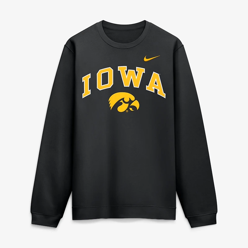 Men's Nike Black Iowa Hawkeyes Arch Pullover Sweatshirt