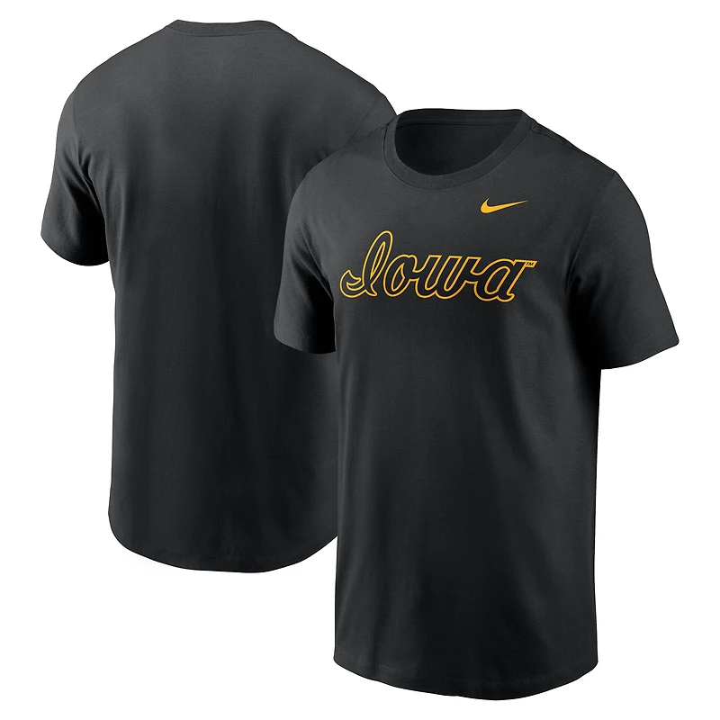 Men's Nike Black Iowa Hawkeyes Baseball Wordmark T-Shirt
