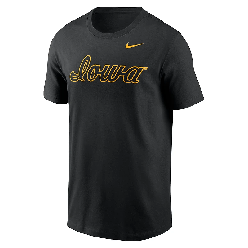 Men's Nike Black Iowa Hawkeyes Baseball Wordmark T-Shirt