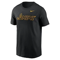 Men's Nike Black Iowa Hawkeyes Baseball Wordmark T-Shirt