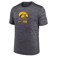 Men's Nike  Black Iowa Hawkeyes Campus Center Block Velocity Performance T-Shirt