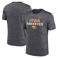 Men's Nike Black Iowa Hawkeyes Campus Center Stack Velocity Dri-FIT T-Shirt