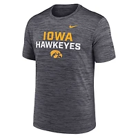 Men's Nike Black Iowa Hawkeyes Campus Center Stack Velocity Dri-FIT T-Shirt
