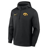 Men's Nike Black Iowa Hawkeyes Coaches Premium Dri-FIT Quarter-Zip Hoodie