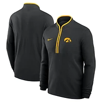 Pull-over Nike Iowa Hawkeyes Courtside Victory Dri-FIT à demi-zip noir pour homme