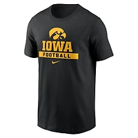 Men's Nike Black Iowa Hawkeyes Football T-Shirt