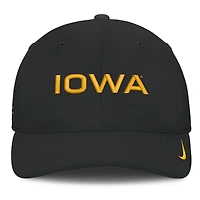 Casquette Nike noire Iowa Hawkeyes Gameday Aerobill Swooshflex Dri-FIT pour homme