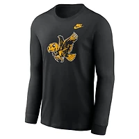 Men's Nike Black Iowa Hawkeyes Legacy Primary Logo Long Sleeve T-Shirt