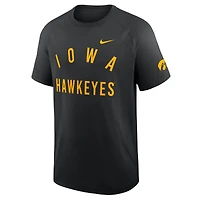 Men's Nike Black Iowa Hawkeyes Premium Performance Ready Raglan Dri-FIT T-Shirt