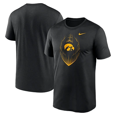 T-shirt Nike noir Iowa Hawkeyes Primetime Legend Icon Performance pour homme
