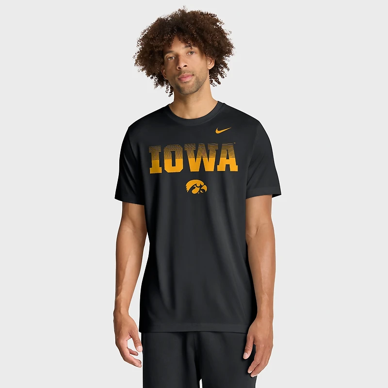 T-shirt Nike Dri-FIT noir pour homme Iowa Hawkeyes Primetime Legend Kinetic Mantra