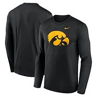 Men's Nike Black Iowa Hawkeyes Primetime Primary Legend Long Sleeve T-Shirt