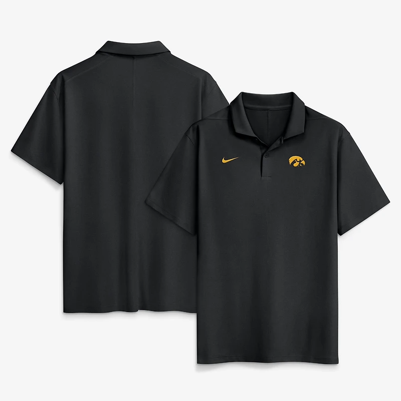 Polo Nike Dri-FIT Primetime Victory Plus noir pour homme, Iowa Hawkeyes.