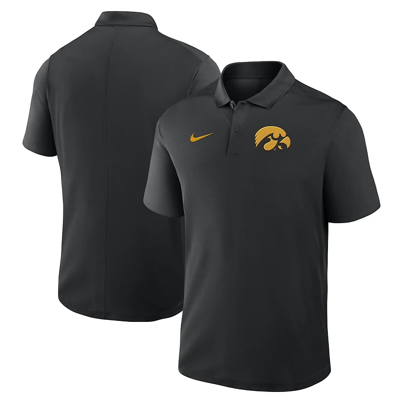 Polo Nike noir Iowa Hawkeyes Primetime Victory pour homme avec logo principal