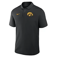 Polo Nike noir Iowa Hawkeyes Primetime Victory pour homme avec logo principal