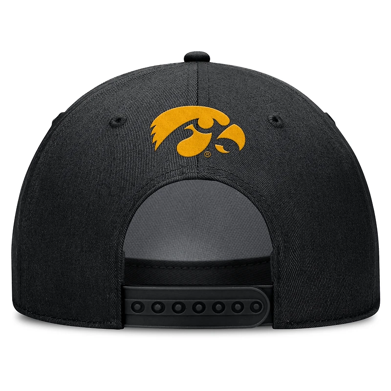 Casquette ajustable Nike noire Iowa Hawkeyes Rise Campus pour homme