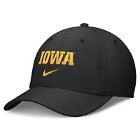Men's Nike Black Iowa Hawkeyes Rise On-Field SwooshFlex Dri-FIT Flex Hat