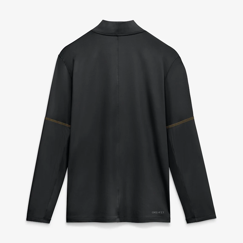 Pull à manches longues et demi-zip Nike Iowa Hawkeyes Sideline Dri-FIT noir pour homme