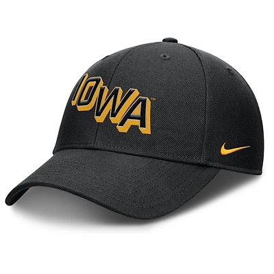 Casquette ajustable Nike Iowa Hawkeyes noire pour homme