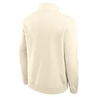 Men's Nike Cream Iowa Hawkeyes Primetime Club Fleece Half-Zip Pullover