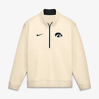 Pull-over à demi-zip en polaire Nike Primetime Club crème pour homme, Iowa Hawkeyes.