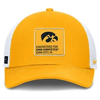 Men's Nike  Gold/White Iowa Hawkeyes 2025 On-Field Rise Engineered Trucker Adjustable Hat