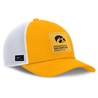 Men's Nike  Gold/White Iowa Hawkeyes 2025 On-Field Rise Engineered Trucker Adjustable Hat