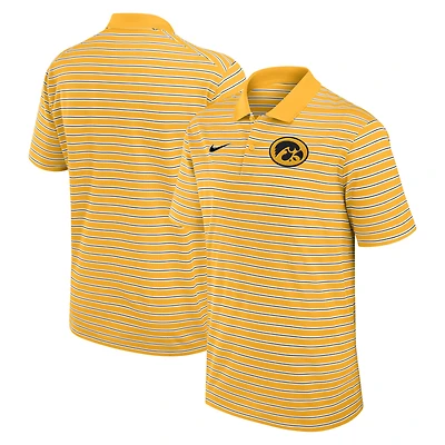 Polo Nike Dri-FIT rayé Primetime Victory pour homme, couleur or/blanc, Iowa Hawkeyes