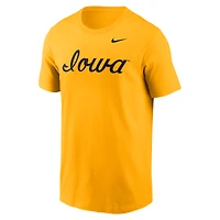 Men's Nike Gold Iowa Hawkeyes Baseball Wordmark T-Shirt